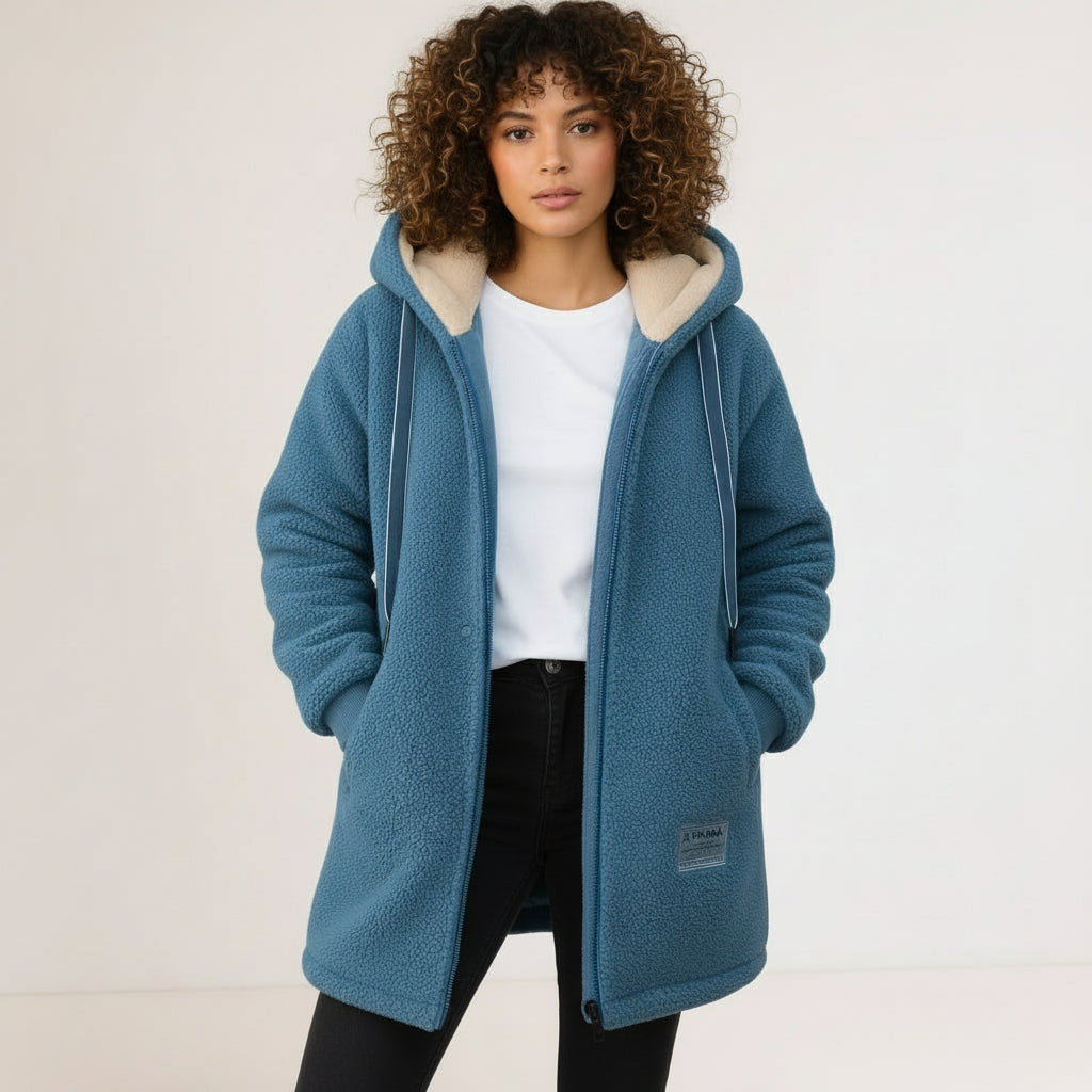 Lisa™ Plush Hooded Fleece Jacket for Women - Warm, Soft, Stylish Comfort