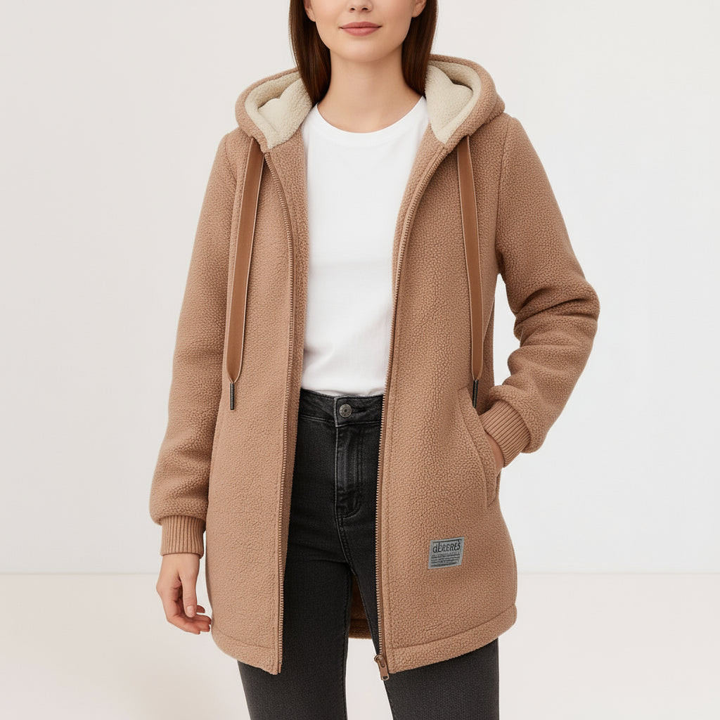 Lisa™ Plush Hooded Fleece Jacket for Women - Warm, Soft, Stylish Comfort
