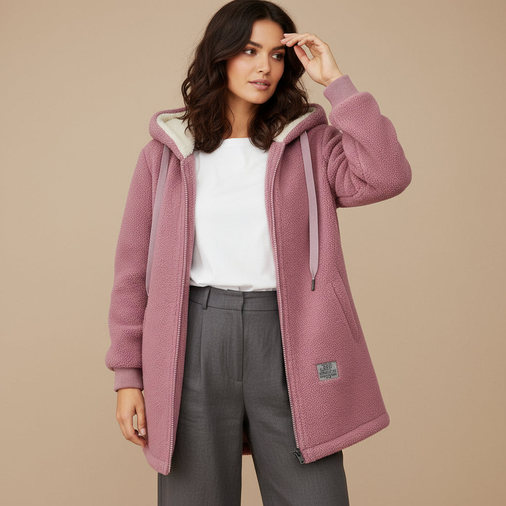 Lisa™ Plush Hooded Fleece Jacket for Women - Warm, Soft, Stylish Comfort